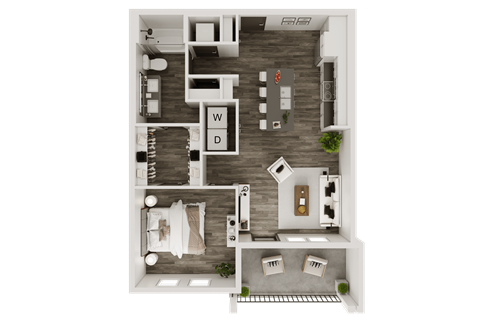 a1 floor plan  1 bedroom with 2 baths  129